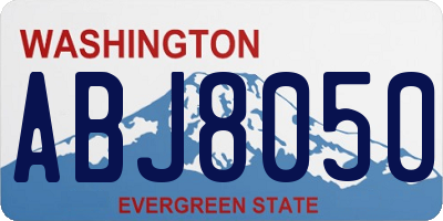 WA license plate ABJ8050