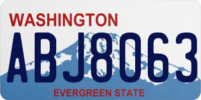 WA license plate ABJ8063