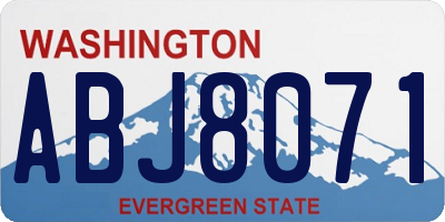 WA license plate ABJ8071