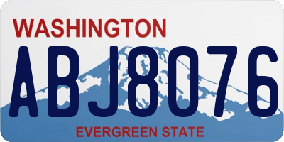 WA license plate ABJ8076
