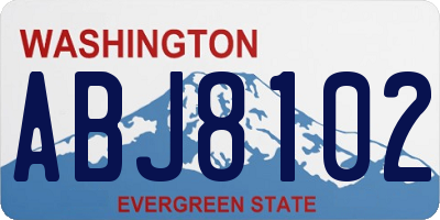 WA license plate ABJ8102