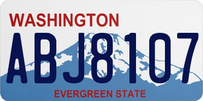 WA license plate ABJ8107