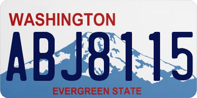 WA license plate ABJ8115