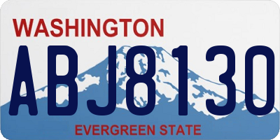WA license plate ABJ8130