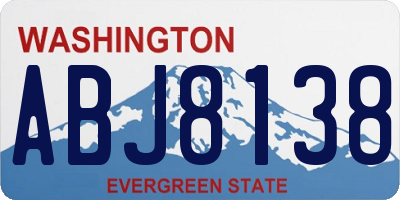 WA license plate ABJ8138