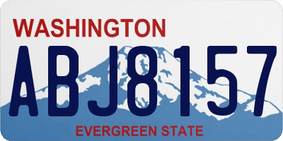 WA license plate ABJ8157