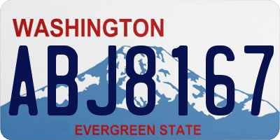 WA license plate ABJ8167