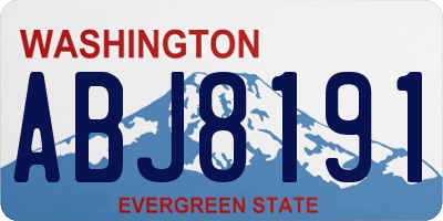 WA license plate ABJ8191