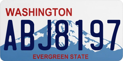 WA license plate ABJ8197