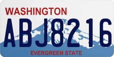 WA license plate ABJ8216