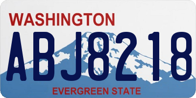 WA license plate ABJ8218