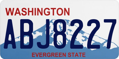 WA license plate ABJ8227