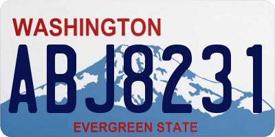 WA license plate ABJ8231
