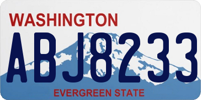 WA license plate ABJ8233