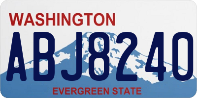 WA license plate ABJ8240