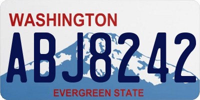 WA license plate ABJ8242