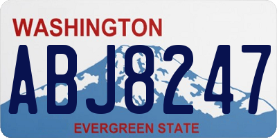 WA license plate ABJ8247