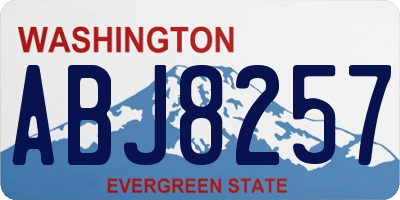 WA license plate ABJ8257