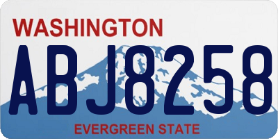 WA license plate ABJ8258
