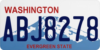 WA license plate ABJ8278