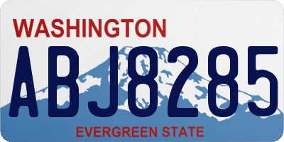 WA license plate ABJ8285