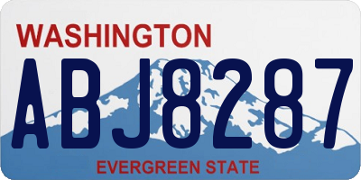 WA license plate ABJ8287