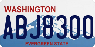WA license plate ABJ8300