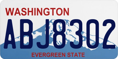 WA license plate ABJ8302