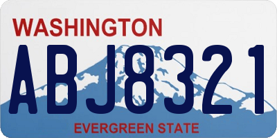 WA license plate ABJ8321