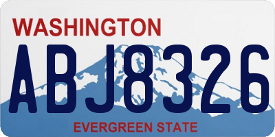 WA license plate ABJ8326