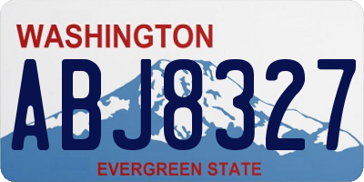 WA license plate ABJ8327