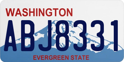 WA license plate ABJ8331