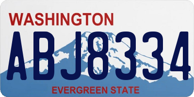 WA license plate ABJ8334