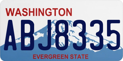 WA license plate ABJ8335