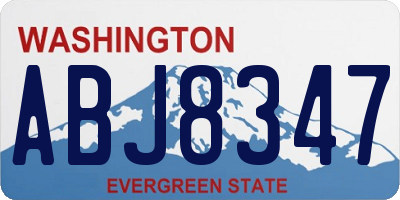 WA license plate ABJ8347