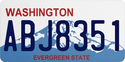 WA license plate ABJ8351