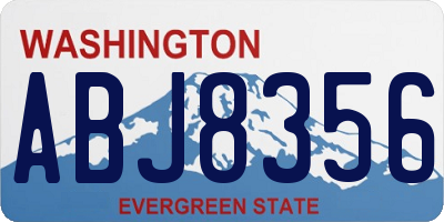 WA license plate ABJ8356