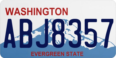WA license plate ABJ8357