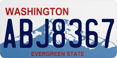 WA license plate ABJ8367