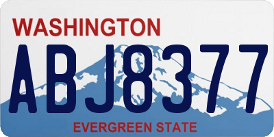 WA license plate ABJ8377