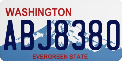 WA license plate ABJ8380