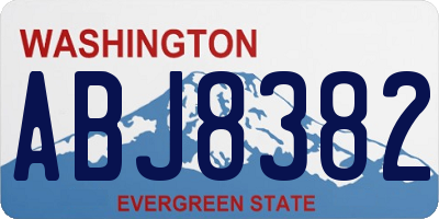WA license plate ABJ8382