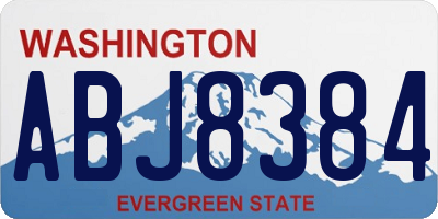 WA license plate ABJ8384