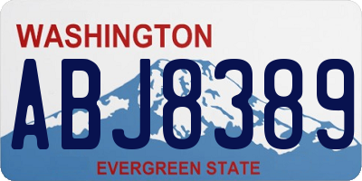 WA license plate ABJ8389