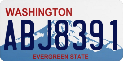 WA license plate ABJ8391