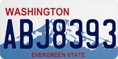 WA license plate ABJ8393