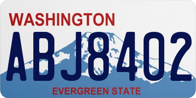 WA license plate ABJ8402
