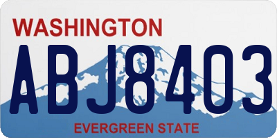 WA license plate ABJ8403