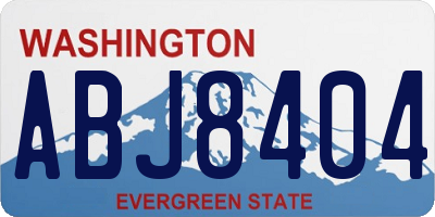WA license plate ABJ8404