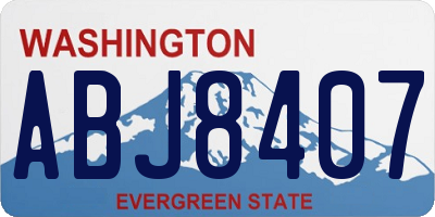 WA license plate ABJ8407